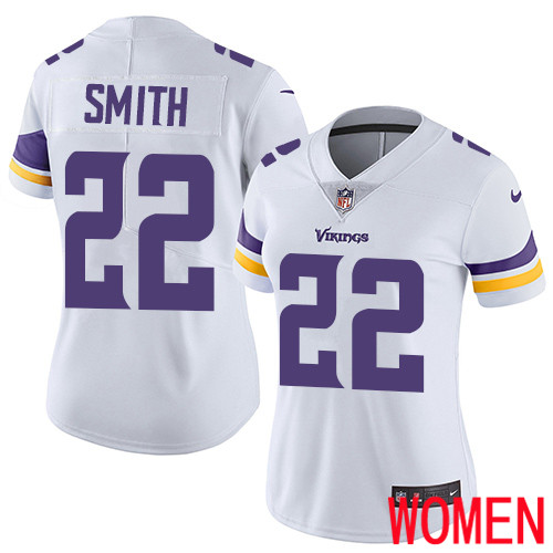 Minnesota Vikings #22 Limited Harrison Smith White Nike NFL Road Women Jersey Vapor Untouchable